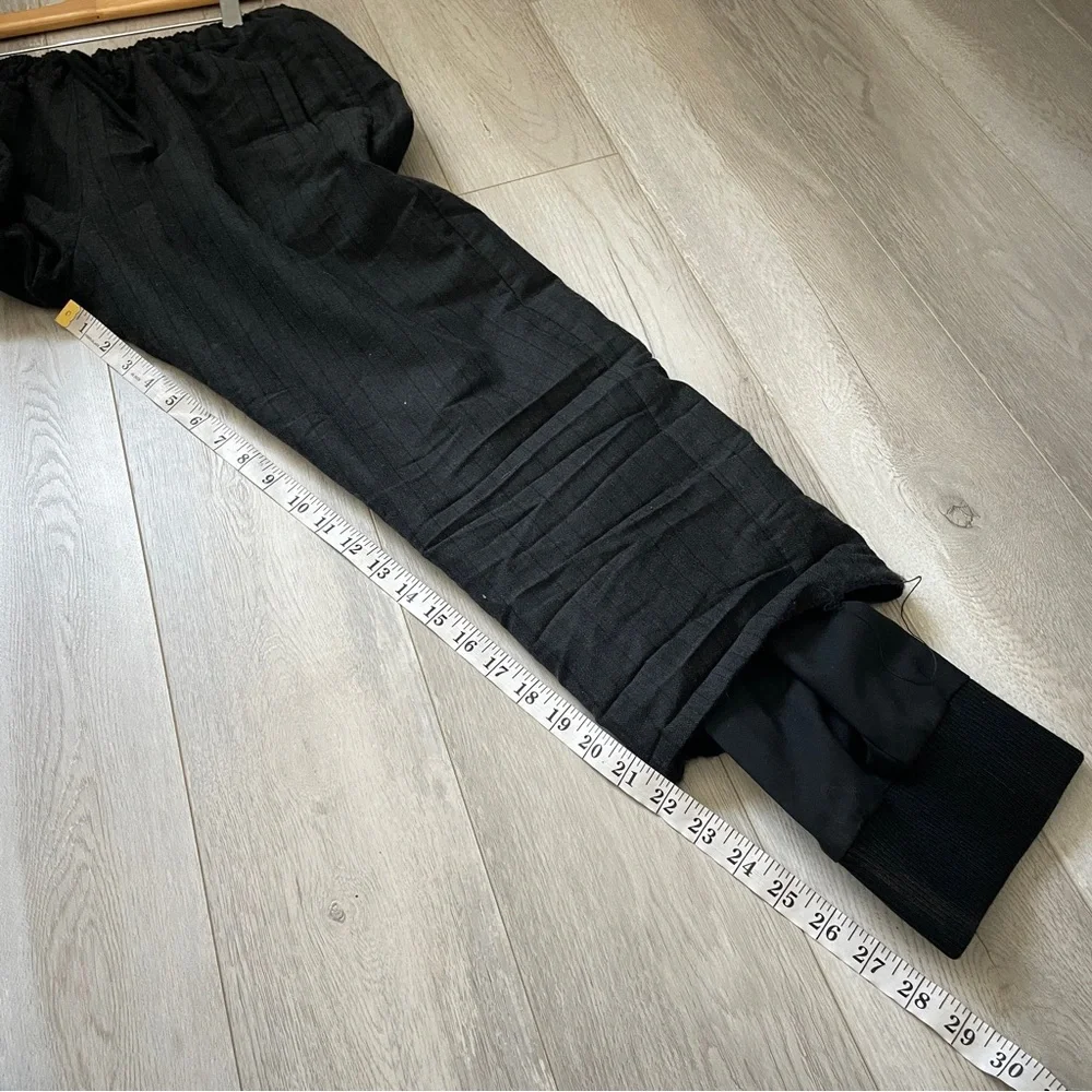 424 Wool Pants baggy layered mens Black (small) streetwear hype lounge casual